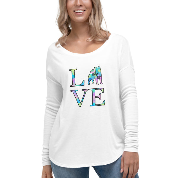 Love Shiba Inu Ladies' Long Sleeve Shirt