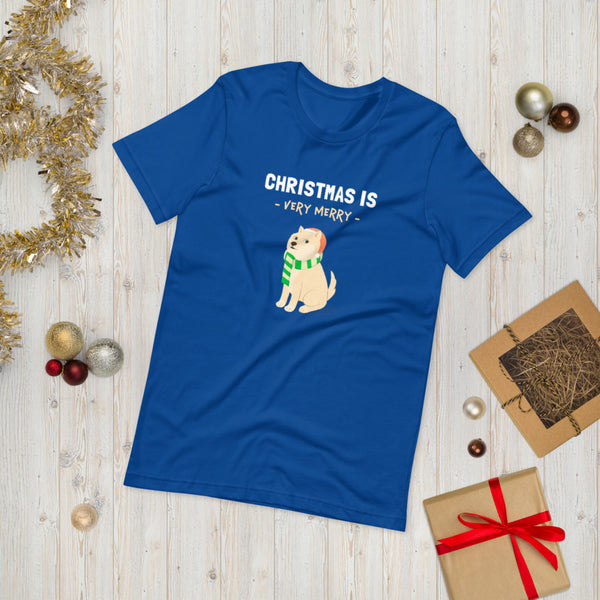 Christmas is Very Merry / Cream Shiba Unisex T-Shirt