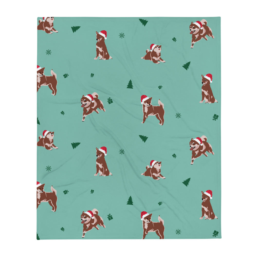 Shiba Inu Christmas / Sesame Shiba Throw Blanket