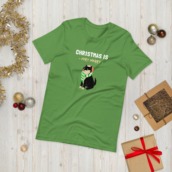 Christmas is Very Merry / Black and Tan Shiba Unisex T-Shirt