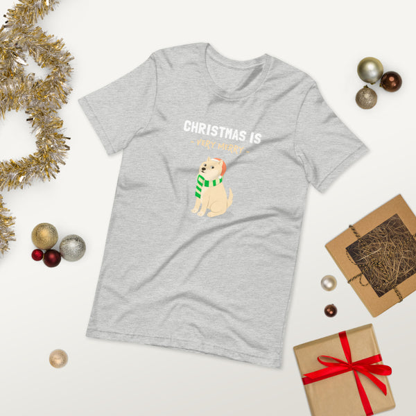 Christmas is Very Merry / Cream Shiba Unisex T-Shirt