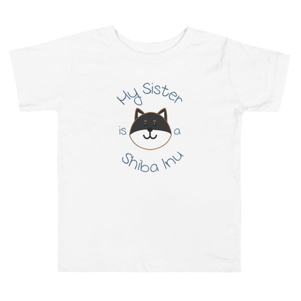 My Sister is a Shiba Inu / Black and Tan Shiba Toddler T-Shirt (Boy Ver.)