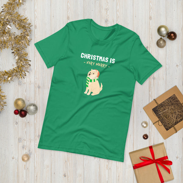 Christmas is Very Merry / Cream Shiba Unisex T-Shirt