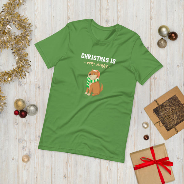 Christmas is Very Merry / Red Shiba Unisex T-Shirt