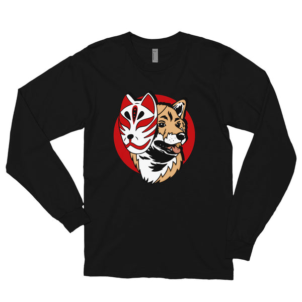 Kitsune Masked Shiba / Light Red Shiba Unisex Long-Sleeve Shirt