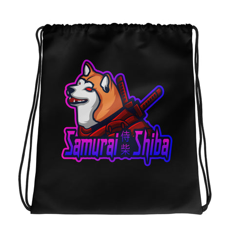 Samurai Shiba Drawstring Bag