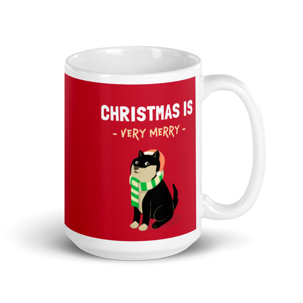 Christmas is Very Merry / Black and Tan Shiba Mug