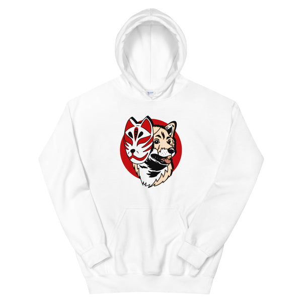 Kitsune Masked Shiba / Cream Shiba Unisex Hoodie