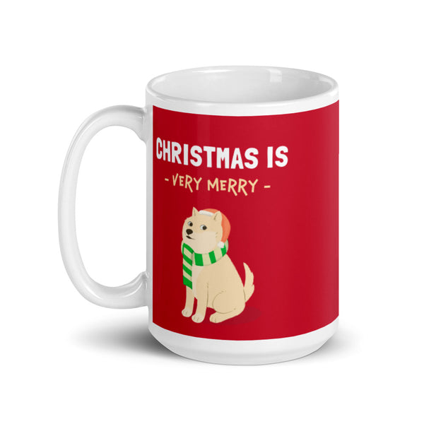 Christmas is Very Merry / Cream Shiba Mug