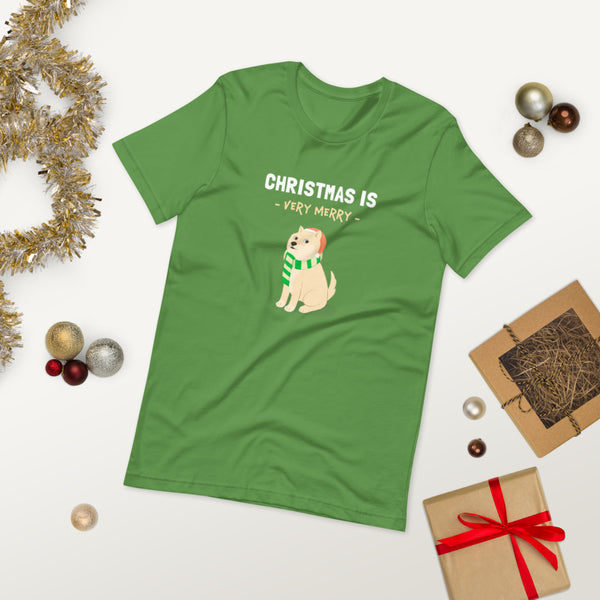 Christmas is Very Merry / Cream Shiba Unisex T-Shirt