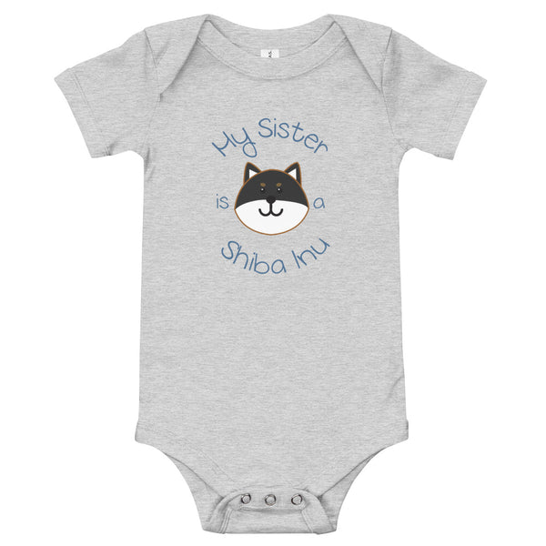 My Sister is a Shiba Inu / Black and Tan Shiba Onesie (Boy Ver.)